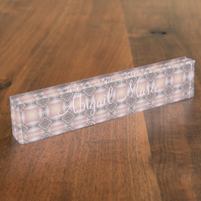 Placa de nombre de escritorio HAMbyWG - Rosa suave (Lateral)