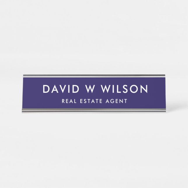Placa de nombre de escritorio minimalista moderna  (Anverso)
