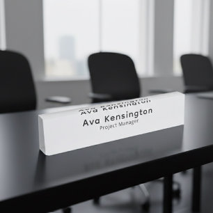 Placa de nombre de escritorio minimalista moderna 