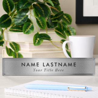 Placa de nombre de escritorio moderna con nombre y