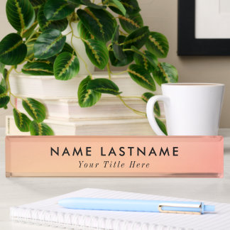 Placa de nombre de escritorio moderna con nombre y