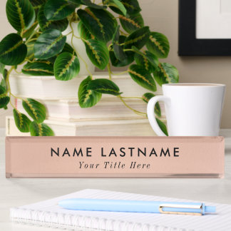 Placa de nombre de escritorio moderna con nombre y