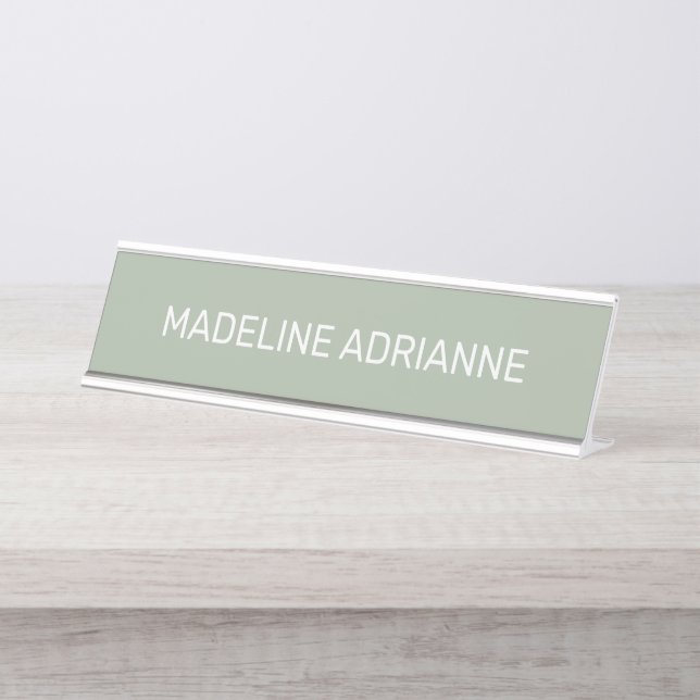 Placa de nombre de escritorio moderna personalizad (Anverso)