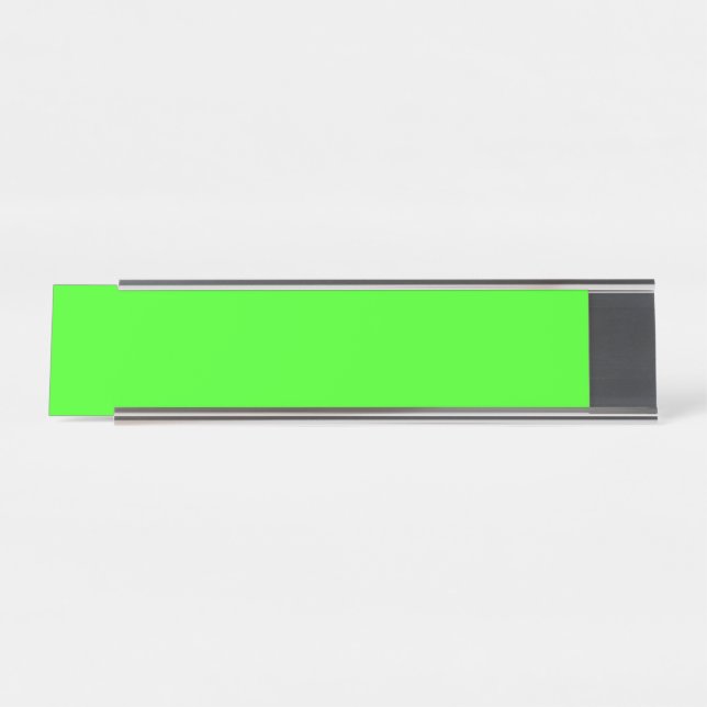 Placa de nombre de escritorio moderna verde neón – (Anverso)