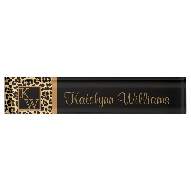 Placa de nombre de escritorio monograma del Person (Anverso)