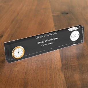 Placa de nombre de escritorio Optometrist de ofici