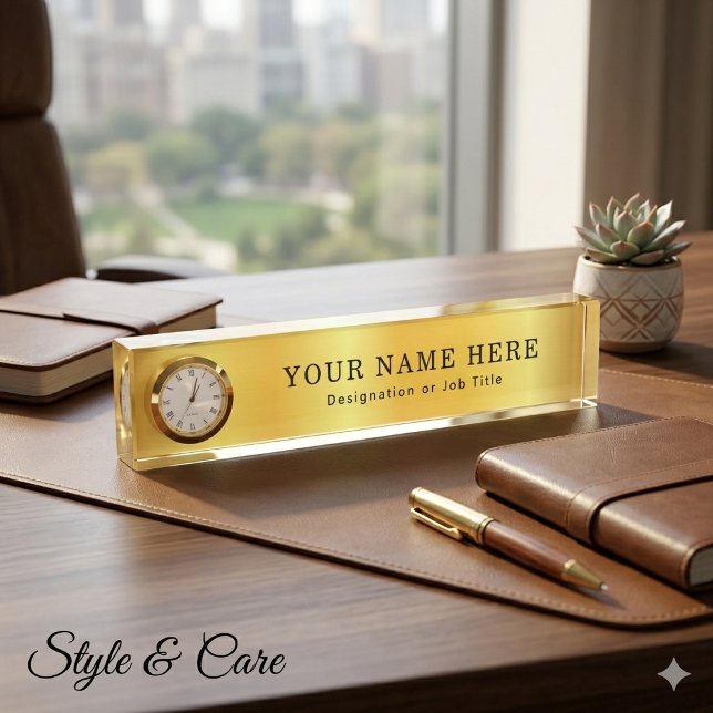 Placa de nombre de escritorio personalizable para  (Customizable Desk Name Plate for Office)