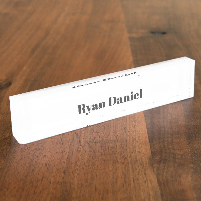 Placa de nombre de escritorio personalizada (Lateral)