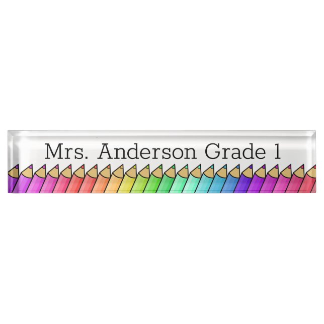 Placa de nombre de escritorio personalizada con lá (Anverso)