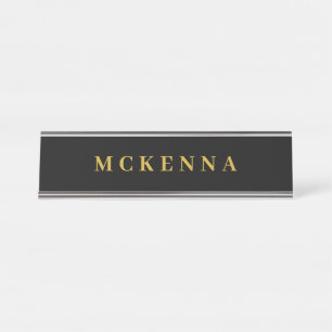 Placa de nombre de escritorio personalizada negro 