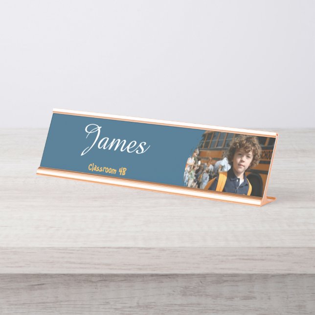 Placa de nombre de escritorio personalizada para e (Anverso)