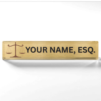 Placa de nombre de escritorio regalo para abogados