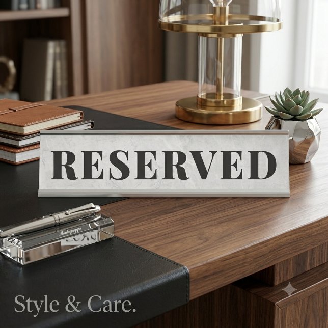 Placa de nombre de escritorio RESERVADA para ofici (Professional Office RESERVED Desk Name Plate)