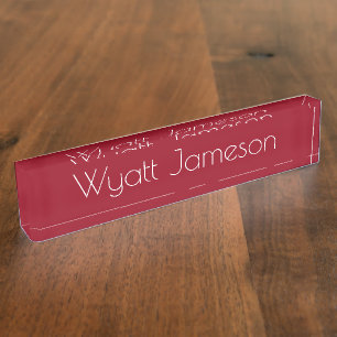 Placa de nombre de escritorio - Rojo HAMbyWG