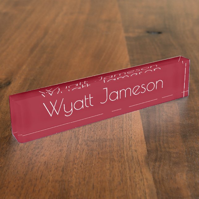 Placa de nombre de escritorio - Rojo HAMbyWG (Lateral)
