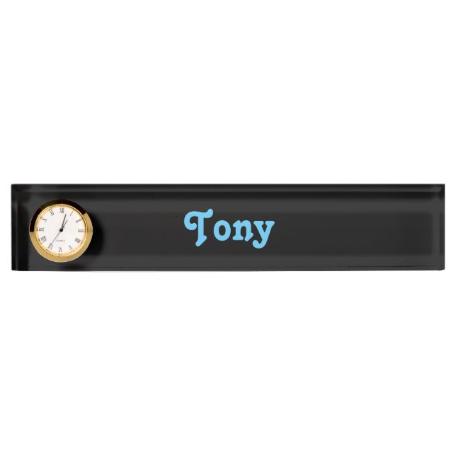 Placa de nombre de escritorio Tony (Anverso)