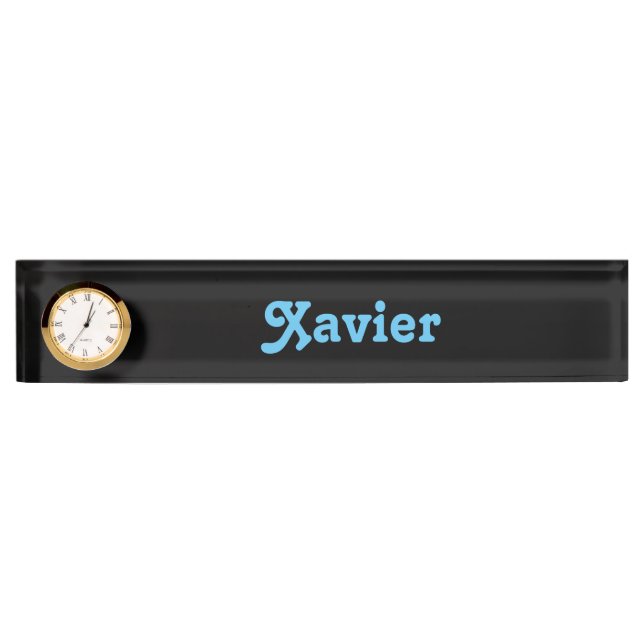 Placa de nombre de escritorio Xavier (Anverso)