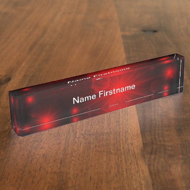placa de nombre de estrellas de luz roja (Lateral)