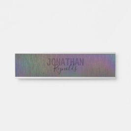 Placa de nombre de hangin Metalizado del arcoiris 