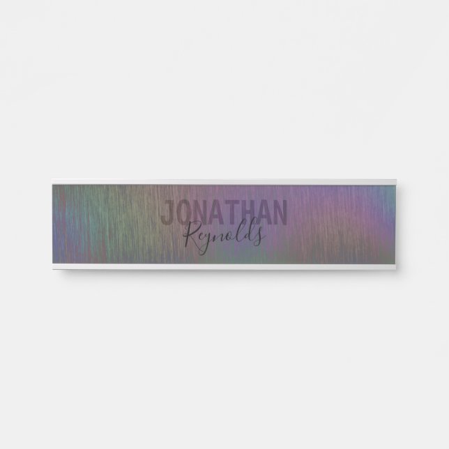 Placa de nombre de hangin Metalizado del arcoiris  (Anverso)