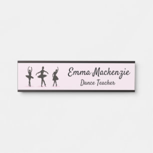 Placa de nombre de la estación de bailarina de bal