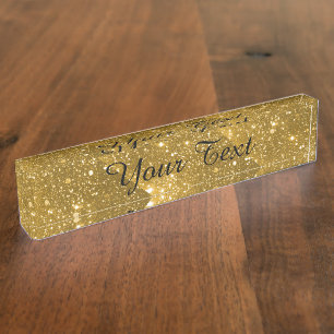 Placa de nombre de la mesa de espuma de oro