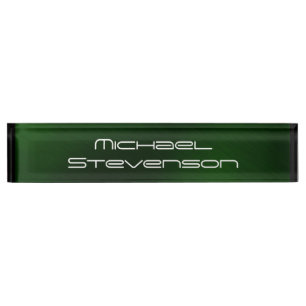 Placa de nombre de la mesa de negocios verde moder