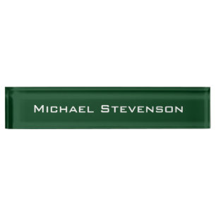 Placa de nombre de la mesa de negocios verde moder