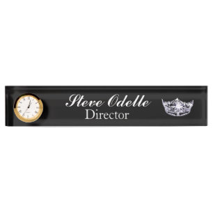 Placa de nombre de la mesa de reloj del Personaliz