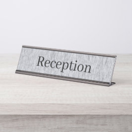 Placa de nombre de la recepción
