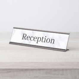 Placa de nombre de la recepción