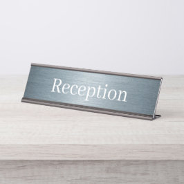 Placa de nombre de la recepción