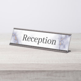 Placa de nombre de la recepción