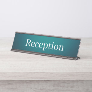 Placa de nombre de la recepción