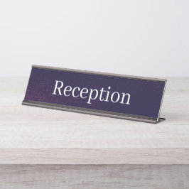 Placa de nombre de la recepción