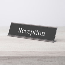 Placa de nombre de la recepción