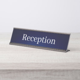 Placa de nombre de la recepción