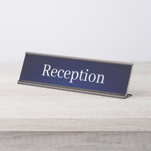 Placa de nombre de la recepción