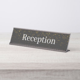 Placa de nombre de la recepción