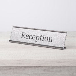 Placa de nombre de la recepción