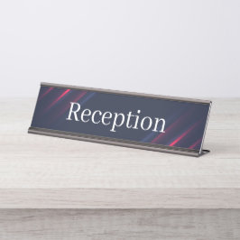 Placa de nombre de la recepción