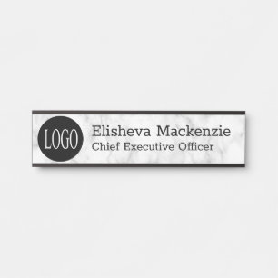 Placa de nombre de logotipo de puerta de oficina -