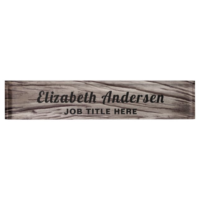 Placa de nombre de mesa de madera de granero rústi (Anverso)