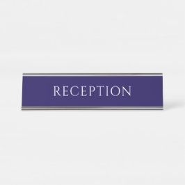 Placa de nombre de mostrador de recepción azul ele