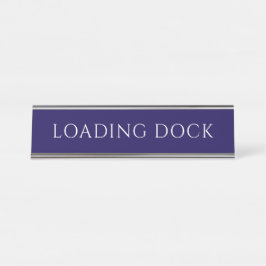 Placa de nombre de muelle de carga azul elegante