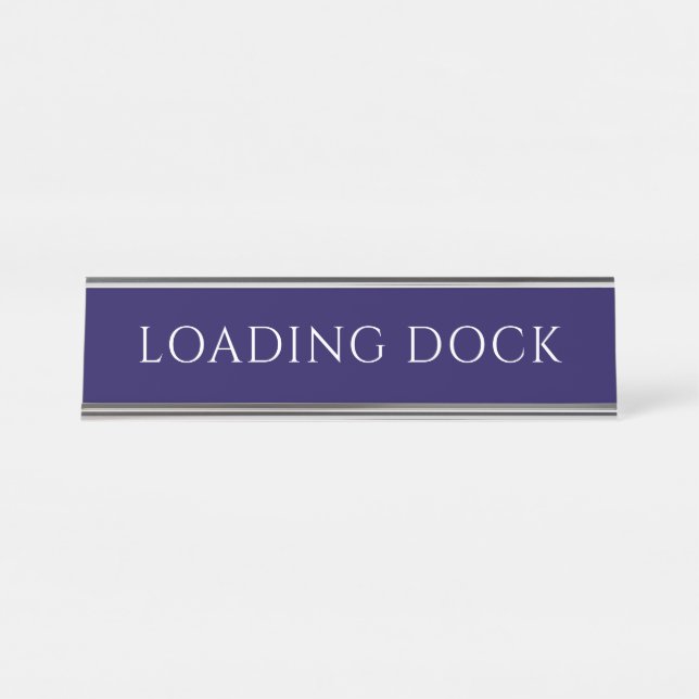 Placa de nombre de muelle de carga azul elegante (Anverso)