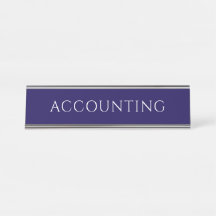 Placa de nombre de oficina de contabilidad azul el
