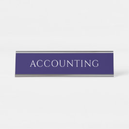 Placa de nombre de oficina de contabilidad azul el