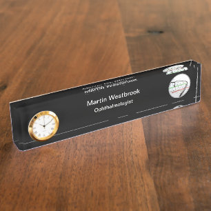 Placa de nombre de oficina del oftalmólogo elegan