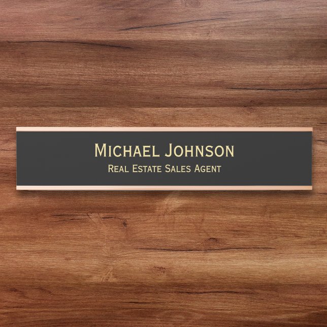 Placa de nombre de oficina larga moderna Señal de  (Modern Long Office Name Plate Job Title Door Sign)